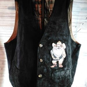 Tazmanian Devil Leather Vest Front Tough Boy Taz